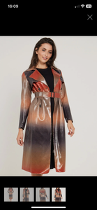 Pu Snake Skin Textured Trench Coat