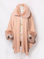 Load image into Gallery viewer, Knit Fur Trim Cape
