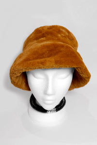 Soft Furry Cingle Color Bucket Hat
