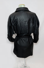 Load image into Gallery viewer, Fringe Leather Shirt Jacket
