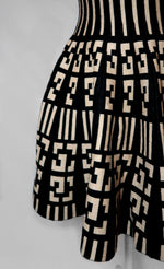 Load image into Gallery viewer, Geometric Pleated Skater Skirt
