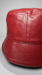 Leather Button Bucket Hat