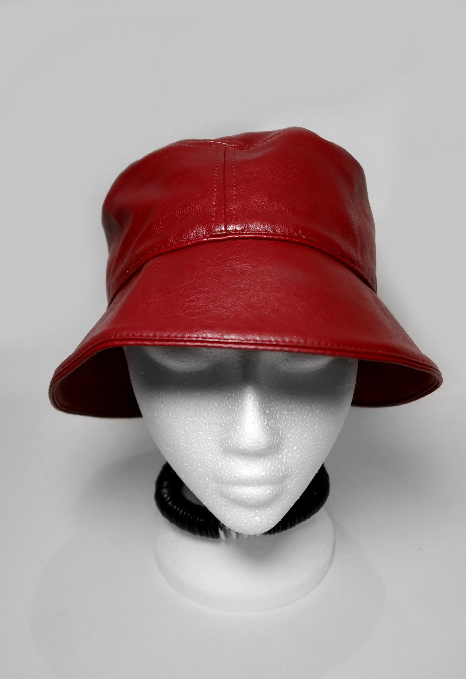 Leather Button Bucket Hat