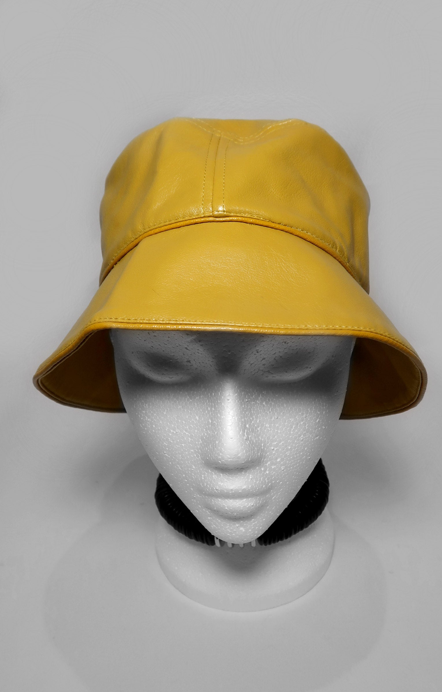 Leather Button Bucket Hat