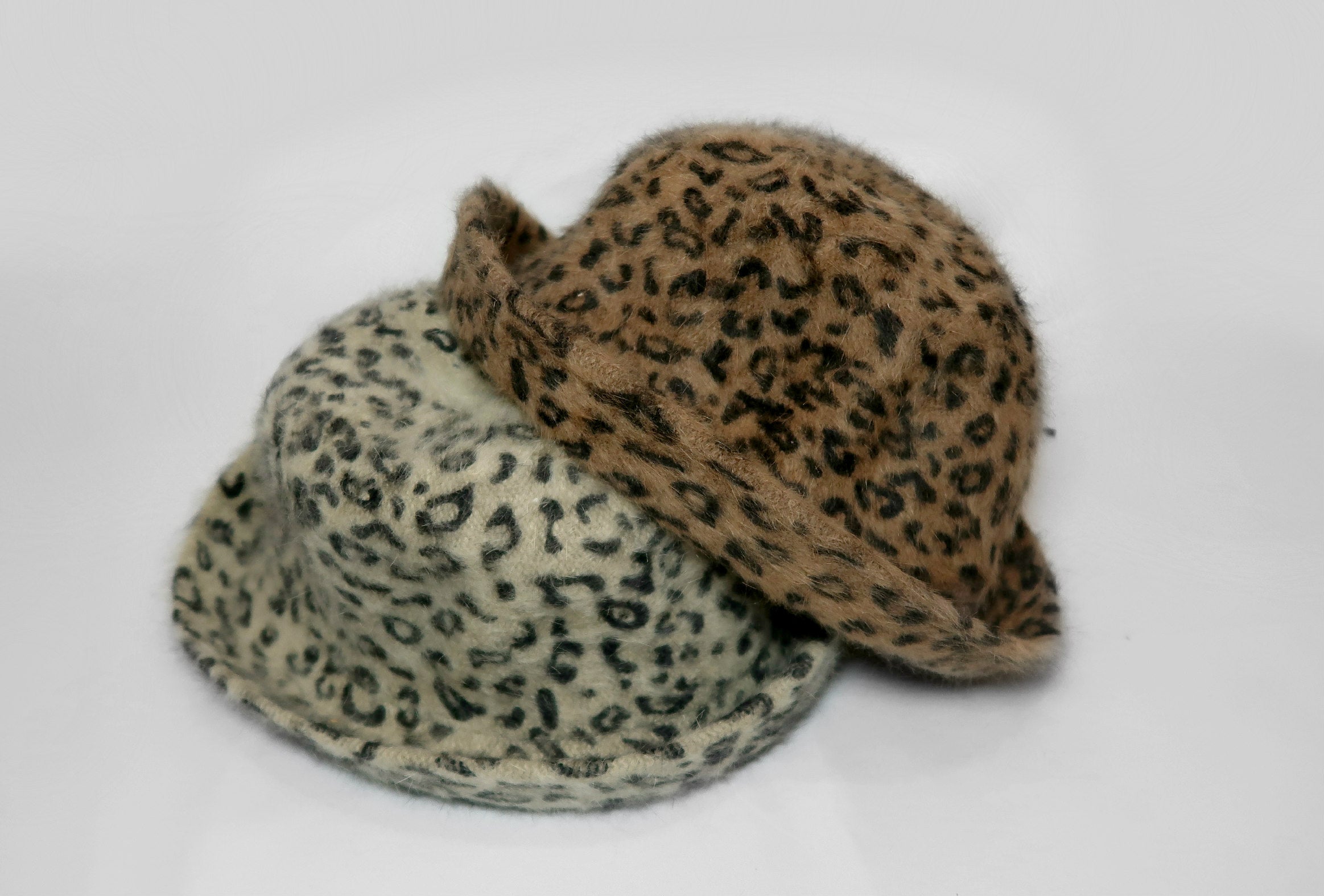Leopard Print Furry Bowler Hat