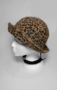 Leopard Print Furry Bowler Hat