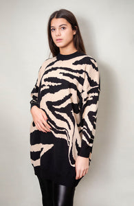 Zebra Print Jumper Dress
