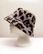 Load image into Gallery viewer, Faux Fur Leopard Print Bucket Hat
